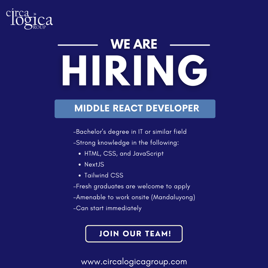 Middle React Developer – Circa Logica Group